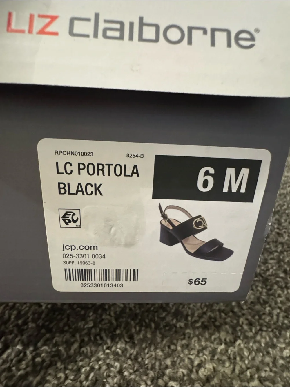 Liz Claiborne Portola Black Sandals – Size 6 M
